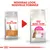 Comparaison de deux emballages Royal Canin Exigent pour chats, à gauche ancien look, à droite nouveau look et nouvelle formule avec texte 'Feline Preference Protein Exigent'.