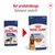 Royal Canin maxi adult 140 g vådfoder til store hunde, nyt produktdesign og optimeret opskrift vist med to pakker side om side. Gravy-Salsa og Digestive health synligt på emballagen.