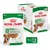 Royal Canin mini ageing gravy-salsa, embalagem de 85 g e caixa com 12 saquetas. Indicação: manutenção do peso. Para cães até 10 kg. Texto em inglês, francês, italiano e espanhol visível.