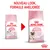 Nouveau look, formule améliorée. Royal Canin Mother & Babycat, deux paquets comparés : ancien et nouveau design, texte visible '1–4 months/mois'.