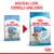 ROYAL CANIN Starter Mother & Babydog Medium 11–25 kg, ancien et nouveau packaging avec texte : Nouveau look, formule améliorée. Visible : 1–2 months/mois, adulte 11–25 kg.