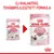 Royal Canin Kitten 85 g macskaeledel új csomagolása és továbbfejlesztett formula. Felirat: Új kialakítás, továbbfejlesztett formula. Csomagoláson: Kitten, Up to 12 months.