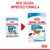 Royal Canin Puppy Mini food pouch updated from old to new design, with improved formula for puppies aged 2-10 months and adult weight up to 10 kg. No preservatives. 85g pack.