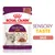 Royal Canin Sensory Taste kattenvoer in saus, 85 g. Verpakking toont stukjes vlees en kat. Tekst: SENSORY TASTE SAUS. Feline Health Nutrition.