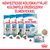 ROYAL CANIN Puppy Mini, Medium, Maxi, Giant száraztáp kölyökkutyáknak, különböző méretű szemekkel, valamint Starter nedvestáp konzerv. Felirat: KÉNYEZTESSE KÖLYÖKKUTYÁJÁT KÜLÖNFÉLE ÉRZÉKSZERVI ÉLMÉNYEKKEL