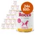 Rocco DietCare Diabetic, 24×800 г консерви за кучета, пилешко и говеждо с ориз. Надпис: High in fibre. Видимо лого и информация за продукта на опаковката.