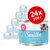 Комплект 24 консерви Smilla Kitten с телешко, всяка по 200 г. Видим текст: WITH VEAL, CONTAINS TAURINE, GRAIN-FREE, FOOD FOR A LIFETIME.
