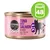 Cosma Asia Pure Love, boîte de nourriture pour chat, saveur thon et saumon en gelée, multi protein pure fish. Lot de 48 boîtes indiqué dans un cercle vert. Cosma Asia Pure Love, boîte de nourriture pour chat, saveur thon et saumon en gelée, multi protein pure fish. Lot de 48 boîtes indiqué dans un cercle vert.