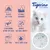 Silicate cat litter features: extremely absorbent, stops odours before they arise, inhibits bacterial growth, dust-free, with flower scent. Image of white crystals with green pieces.