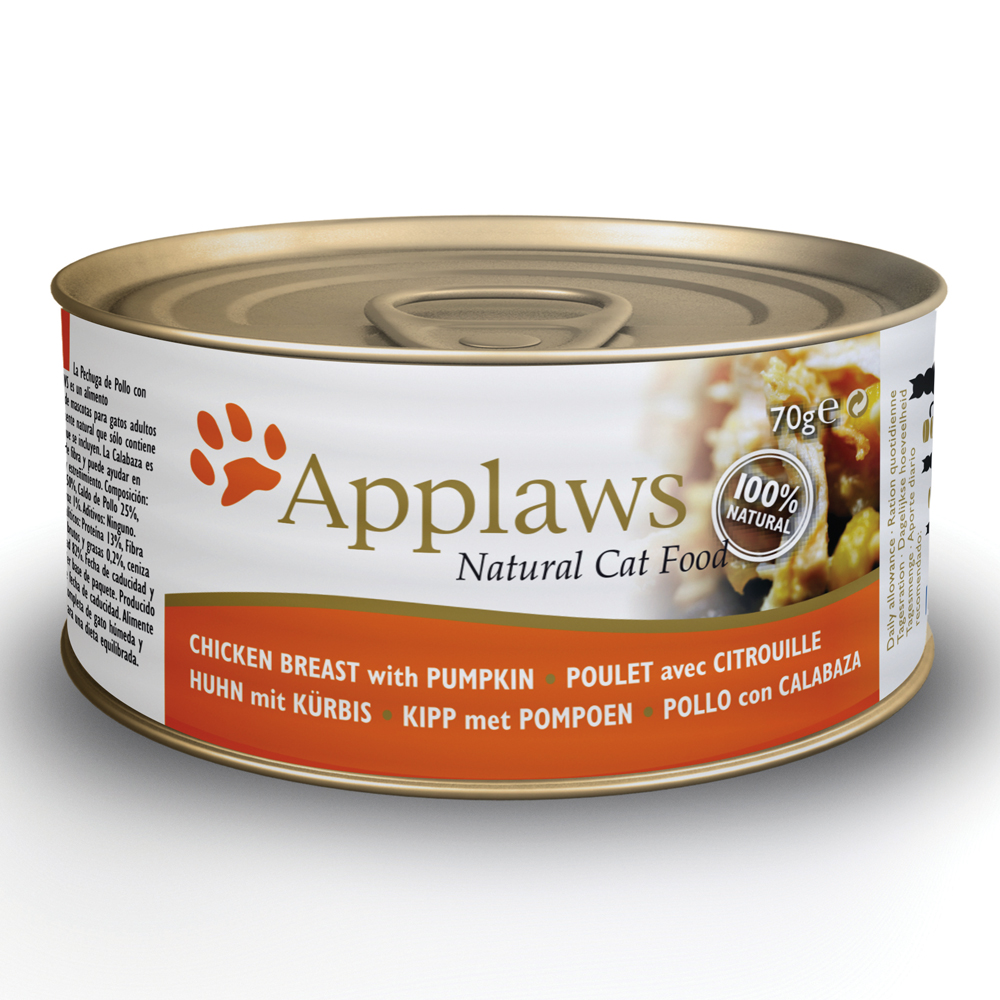 Sparpaket Applaws in Brühe 24 x 70 g - Hühnchenbrust & Kürbis