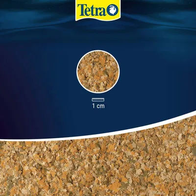 Tetra flagefoder, detaljeret visning af flage-størrelse med målestok: 1 cm.