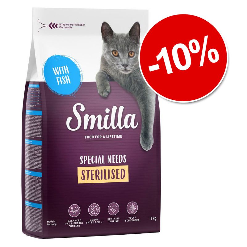 10% reducere! 3 x 1 kg Smilla hrană uscată pentru pisici