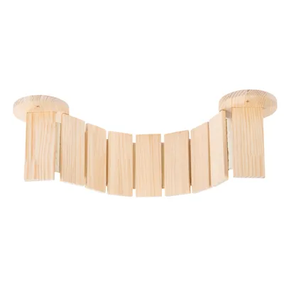 Puente de madera de color natural claro con tablones curvados, apto para montaje en pared.