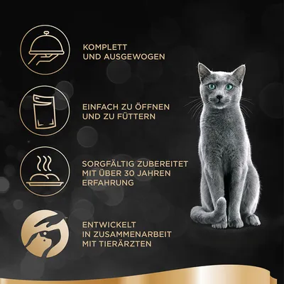 Komplett und ausgewogen, einfach zu öffnen und zu füttern, sorgfältig zubereitet mit über 30 Jahren Erfahrung, entwickelt in Zusammenarbeit mit Tierärzten.
