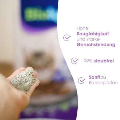Hohe Saugfähigkeit und starke Geruchsbindung, 99% staubfrei, sanft zu Katzenpfoten.