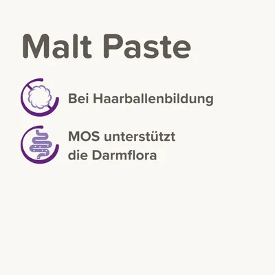 Malt Paste: Bei Haarballenbildung. MOS unterstützt die Darmflora.