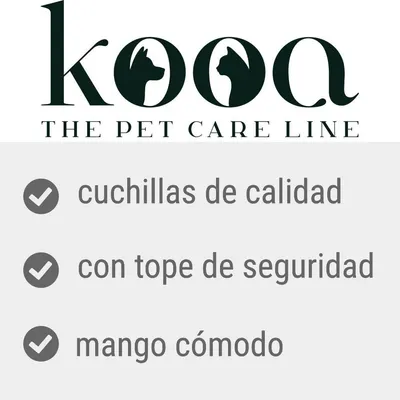 kooa THE PET CARE LINE. cuchillas de calidad, con tope de seguridad, mango cómodo.