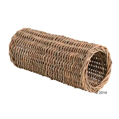 Punottu tunneli luonnonpajusta, sylinterin muotoinen, avoimet päät.