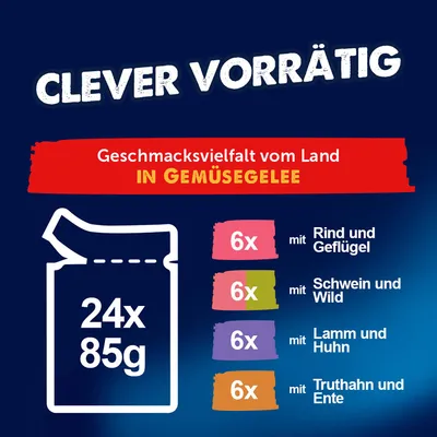 Felix "Doppelt lecker - So gut wie es aussieht" Katzen Nassfutter 24 x 85 g - Rind & Geflügel, Lamm & Huhn, Truthahn & Ente, Schwein & Wild mit Gemüse Felix "Doppelt lecker - So gut wie es aussieht" Katzen Nassfutter 24 x 85 g - Rind & Geflügel, Lamm & Huhn, Truthahn & Ente, Schwein & Wild mit Gemüse