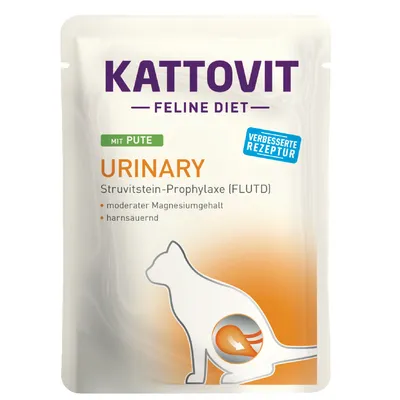 Kattovit Feline Diet Urinary with turkey, improved recipe, struvite stone prophylaxis (FLUTD), moderate magnesium content, urine acidifying.