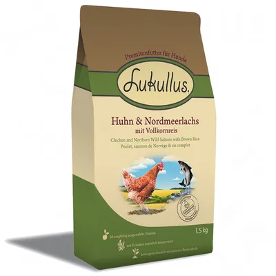 Lukullus Prøvepakke: 1,5 kg / 5 kg tørfoder + 6 x 400 g vådfoder