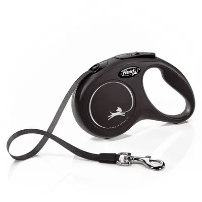 flexi New Classic Gurt-Leine S schwarz, 5 m, <15 kg