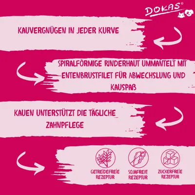 Dokas rágóspirál kacsamellel