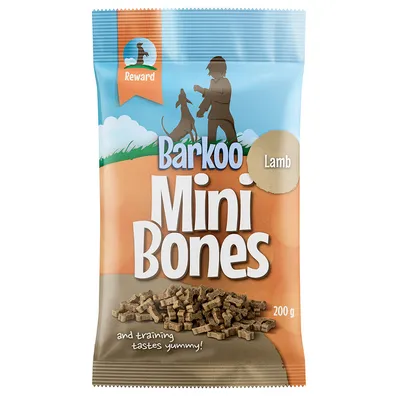Barkoo Mini Bones with lamb, 200 g. Tasty reward and training treat.