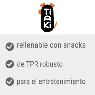 Tiaki, rellenable con snacks, de TPR robusto, para el entretenimiento