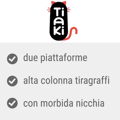 Tiaki, due piattaforme, alta colonna tiragraffi, con morbida nicchia