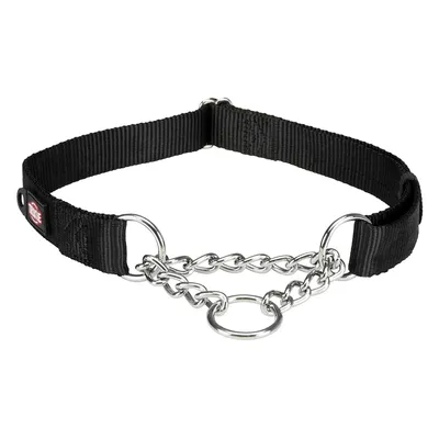 Collare per cani Trixie in nylon nero con catena in metallo cromato e funzione antistrangolo.