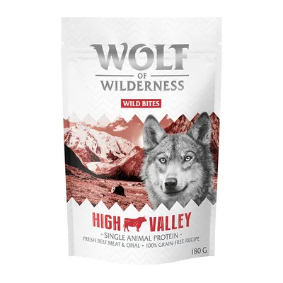 Wolf of Wilderness Wild Bites High Valley, single animal protein, fresh beef meat & offal, 100% grain-free recipe, 180 g