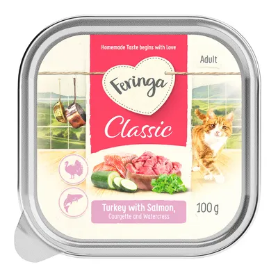 Feringa Classic Adult. Turkey with Salmon, Courgette and Watercress. 100 g. Homemade Taste begins with Love. Feringa Classic Adult. Turkey with Salmon, Courgette and Watercress. 100 g. Homemade Taste begins with Love.