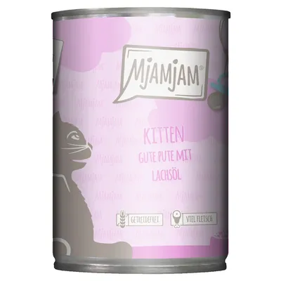 MjAMjAM Kitten Gute Pute mit Lachsöl, getreidefrei, viel Fleisch.