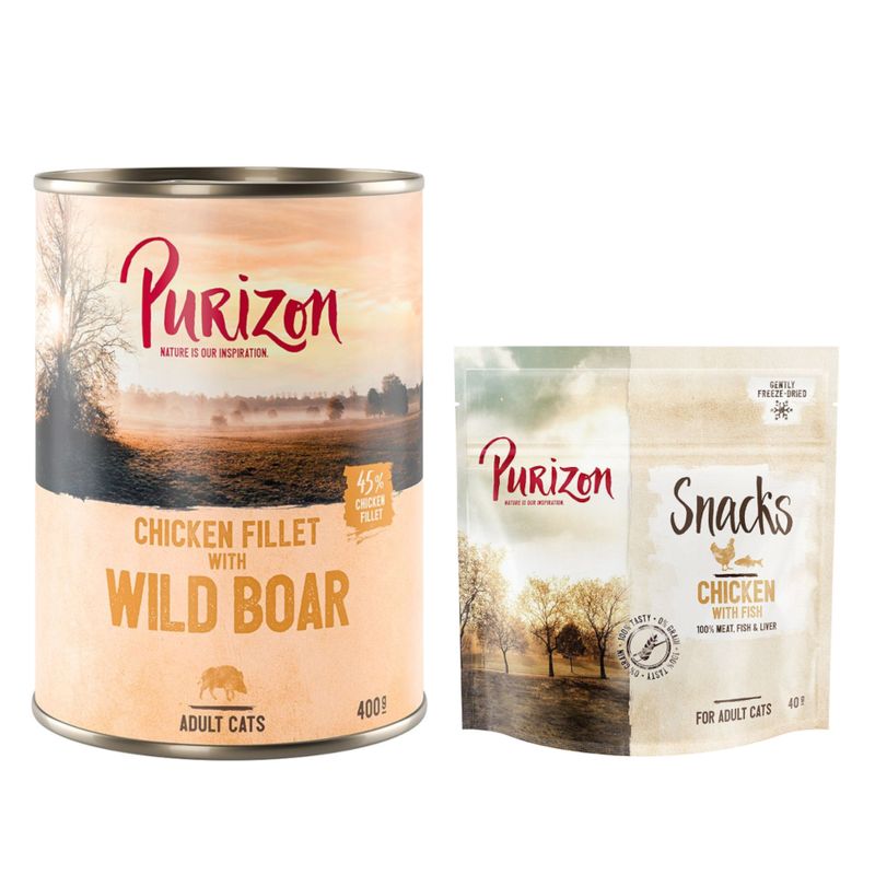 Purizon Kombi-Paket: Adult Nassfutter + Snack 