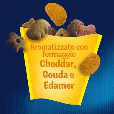 Aromatizzato con formaggio Cheddar, Gouda e Edamer