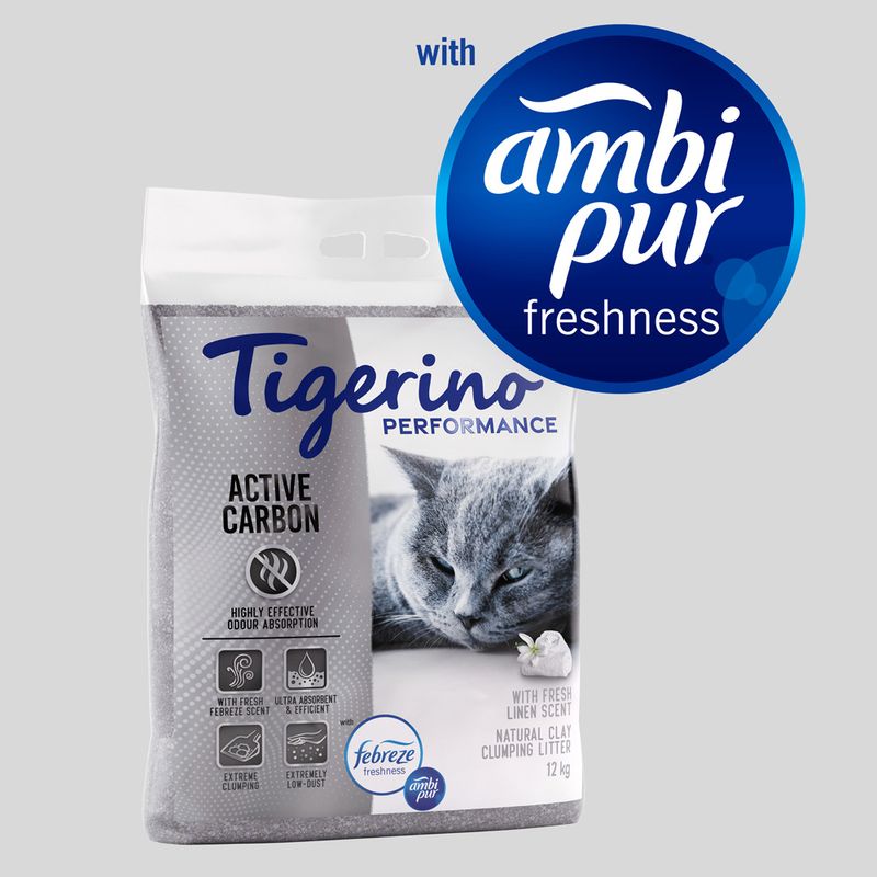 Tigerino Performance Active Carbon Kattenbakvulling - Febreze/Ambi Pur geur van Fris Wasgoed
