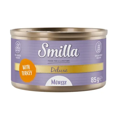 Smilla Deluxe Mousse с индейкой, банка 85 г, без добавления сахара, беззерновой рецепт.