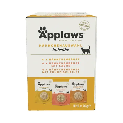 Ekonomipack: Applaws Cat Natural i buljong 48 x 70 g - Mixpack kyckling III (3 sorter) Ekonomipack: Applaws Cat Natural i buljong 48 x 70 g - Mixpack kyckling III (3 sorter)