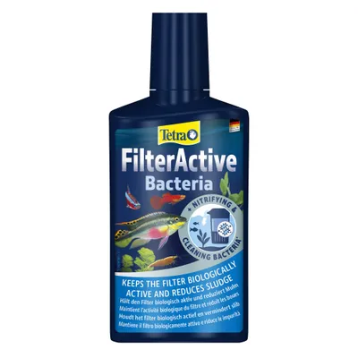 Tetra FilterActive Batteri. Mantiene il filtro biologicamente attivo e riduce i depositi. Batteri nitrificanti & pulenti.