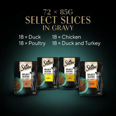 Sheba Pouches Select Slices Mega Pack 72 x 85g