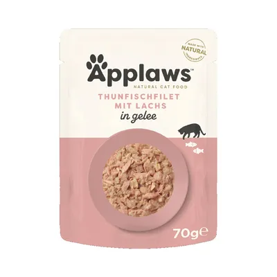 Applaws file de ton cu somon în aspic, 70g. Realizat din ingrediente naturale.
