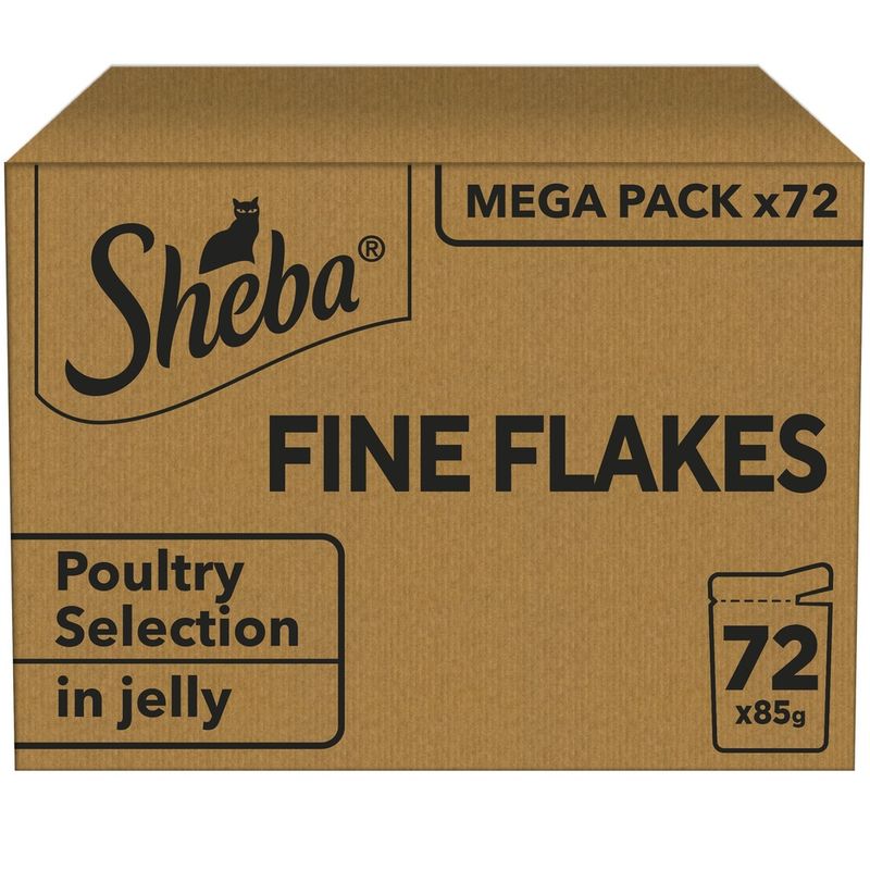 Sheba Pouches Fine Flakes in Jelly 72 x 85g