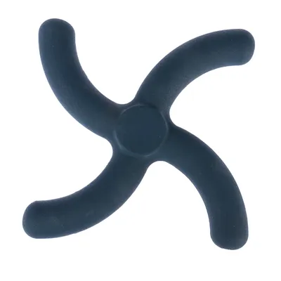 Black X-shaped toy made of durable material, suitable for throwing and retrieving games.