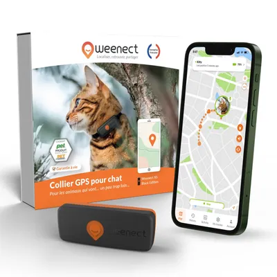Weenect GPS Tracker XS pour chat - collier inclus - noir Weenect GPS Tracker XS pour chat - collier inclus - noir