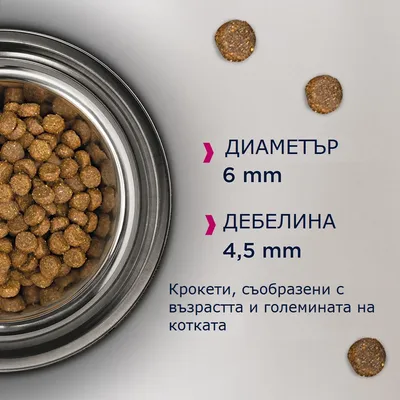 Крокети за котки. Диаметър 6 мм, дебелина 4,5 мм. Крокети, съобразени с възрастта и големината на котката.