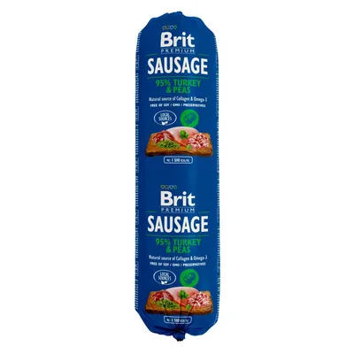 Brit Premium Sausage 95% Turkey & Peas, natürliche Quelle für Kollagen und Omega-3, ohne Soja, GVO oder Konservierungsstoffe, lokale Zutaten, 1 kg, 1510 kcal/kg