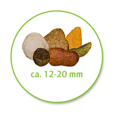 Různé tvary a barvy kroket, velikost cca 12–20 mm.