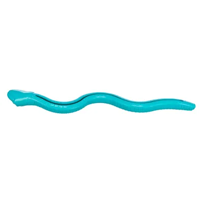 Giocattolo turchese a forma di serpente in plastica, adatto per il gioco interattivo.