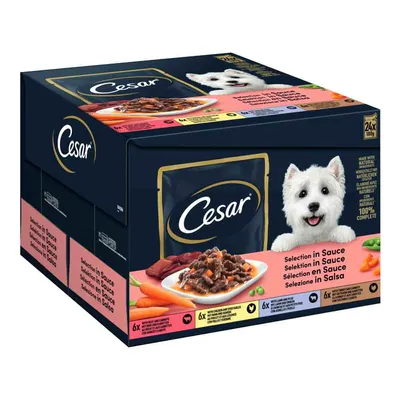 Cesar Sélection en sauce viande et légumes pour chien